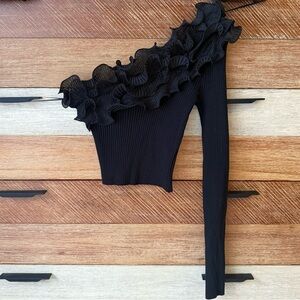 Zara one shoulder top black size M
